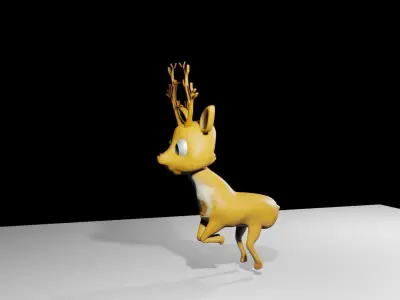deer little  low - poly 3d model  Low-poly 3D model