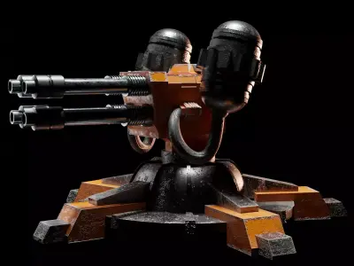 Sci-Fi Turret  Low-poly 3D model purchase