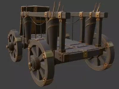 Medieval War Cart 3D Model 3D model