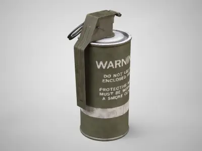 M83 White Smoke Hand Grenade AAA Game Ready Low-poly 3D model