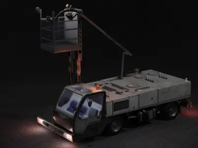 Aircraft Service Vehicle Lavatory Truck Low-poly 3D model