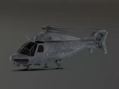 FREE Idle J7 - Millitary Helicopter - Photorealistic Free low-poly 3D model