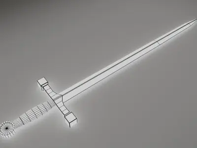 Simple Realistic Sword Low-poly 3D model