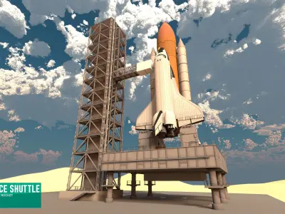Space shuttle - modular rocket 3D model