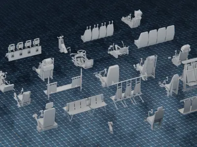 Seat  Chair  Pack Kitbash 3D model