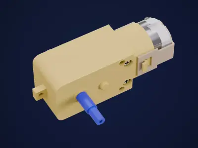 DC Geared Motor Low-poly 3D model