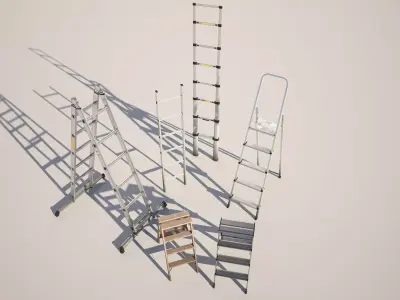 Industrial Ladder Pack Low-poly 3D model