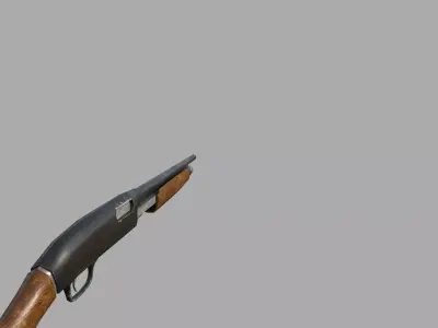 Low-poly game ready pump action shotgun Free low-poly 3D model