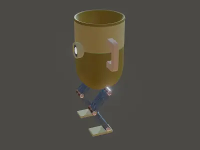 Walking Coffee Mug Robot  3D Model 3D model