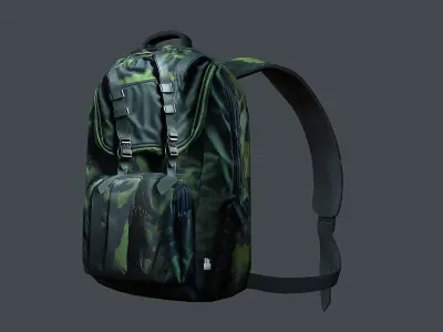 Backpack Camping Generic military human bag storqge baggage Low-poly 3D model 12