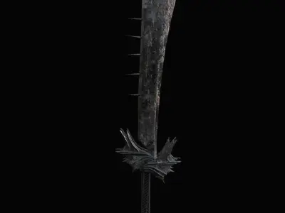 Dark fantasy night blade  Low-poly 3D model