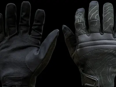 Tactical Gloves 034 Low-poly 3D model
