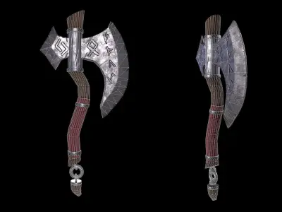 Stylized Battle Axe Low-poly 3D model purchase