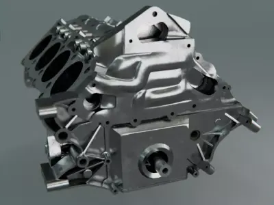  V8  Supercharged Engine 3D model
