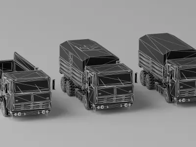 Military FMTV Vehicles  Low-poly 3D model