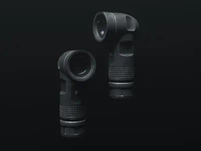 Angle Head Military Flashlight Gameready Assets 3D model