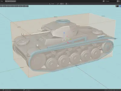 Pzkpfw II Tank Base Mesh Low-poly 3D model