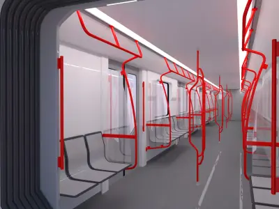 Sofia metro locomotive 3D model