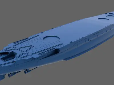 Battleship Yamato Hull - Commercial license - 1-200 scale 3D print model