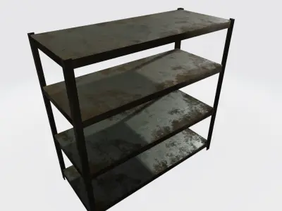 Painted Shelf Model Free low-poly 3D model