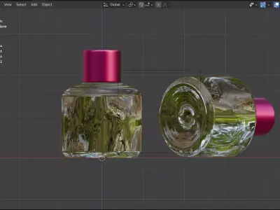 Luxury Perfume Bottle 3D Model Glass Cosmetic Packaging Free 3D model