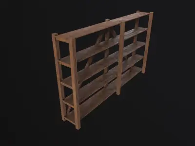 Pottery Shelf Long Low-poly 3D model purchase