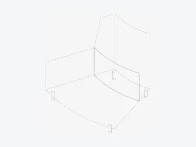 Seat - Library - Integral - Out Low-poly 3D model