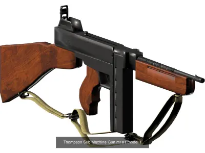 Thompson Sub Machine Gun set  m1a1  m1921A  m1928 3D Model Pack