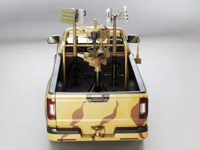 Anti Drone Pickup Truck Desert Camo 3D model