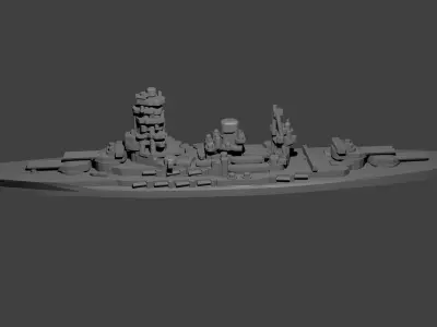 Japanese Nagato Class Battleship 3D print model