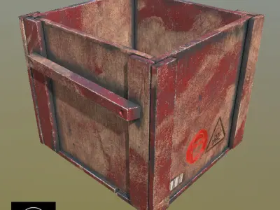 Old Wood Box  low-poly 3d model  3 textures 2028x2048 Low-poly 3D model