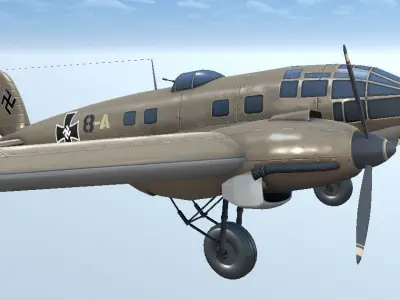 Heinkel He 111 Hand-Painted Low-poly 3D model