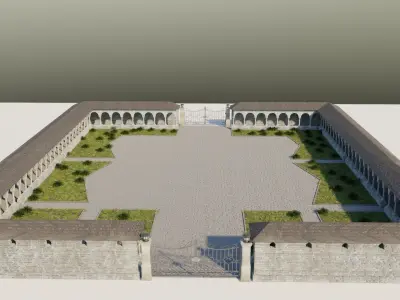 Medieval Castle Garden Low-poly 3D model