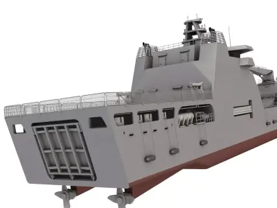 LST 100 - Landing Ship Transport  3D model