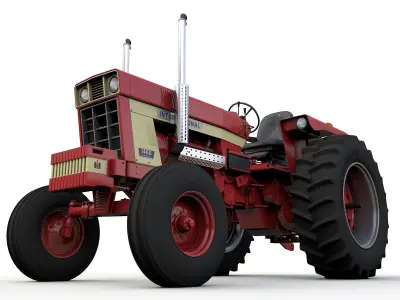 International Harvester 1468 Tractor 1972 3D model