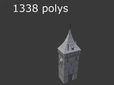 medieval tower c Low-poly 3D model
