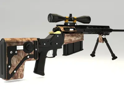 Gun 3D Lowpoly Model  3D model