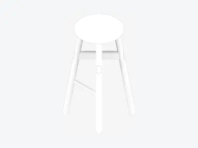 Stool - Timberline - High Low-poly 3D model