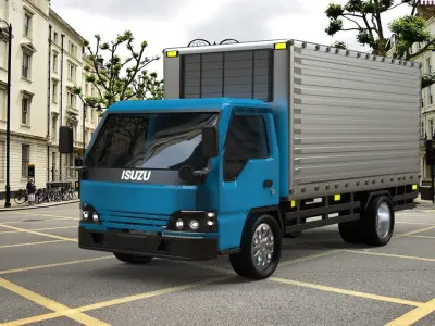 Isuzu truck 3d model Low-poly 3D model