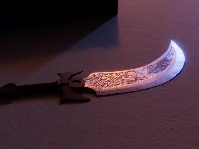 Arabic dagger Free low-poly 3D model