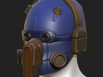 Helmet scifi military combat 3d model low poly  Low-poly 3D model 5