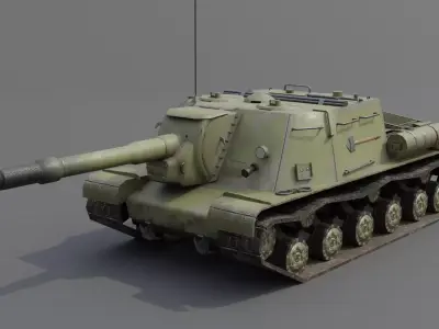 ISU-152 Heavy Assault Tank Low-poly 3D model