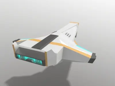 Sci-fi Space Aircraft SA-1 Low-poly 3D model