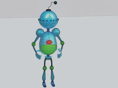 The Iron scifi Robot game ready lowpoly Low-poly 3D model