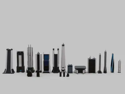 Sci-Fi Buildings Pack  3D model