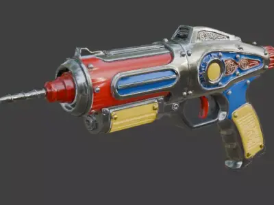 Vintage Rocket Age Particle Disintegrator 3D Model Low-poly 3D model