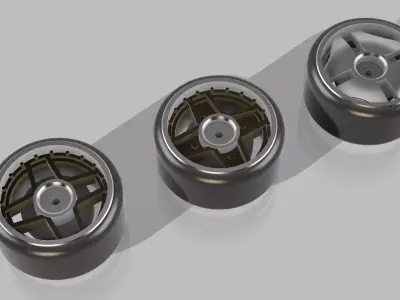 Classic JAPAN wheels set in HW scale 3D print model