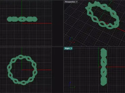 elegant Interlocking Infinity Ring  Minimalist Jewelry 3D Model 3D model