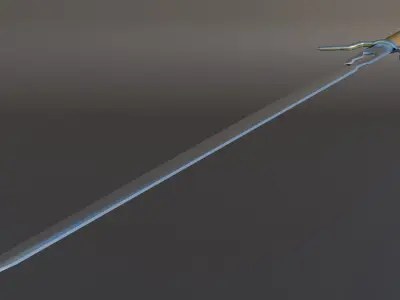 Low-poly 3D model sword Low-poly 3D model