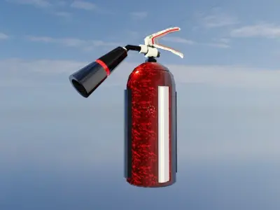 Game-ready futuristic fire extinguisher Free low-poly 3D model